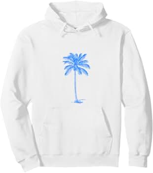 Amazon.com: Blue Palm Tree Pullover Hoodie : Clothing, Shoes & Jewelry